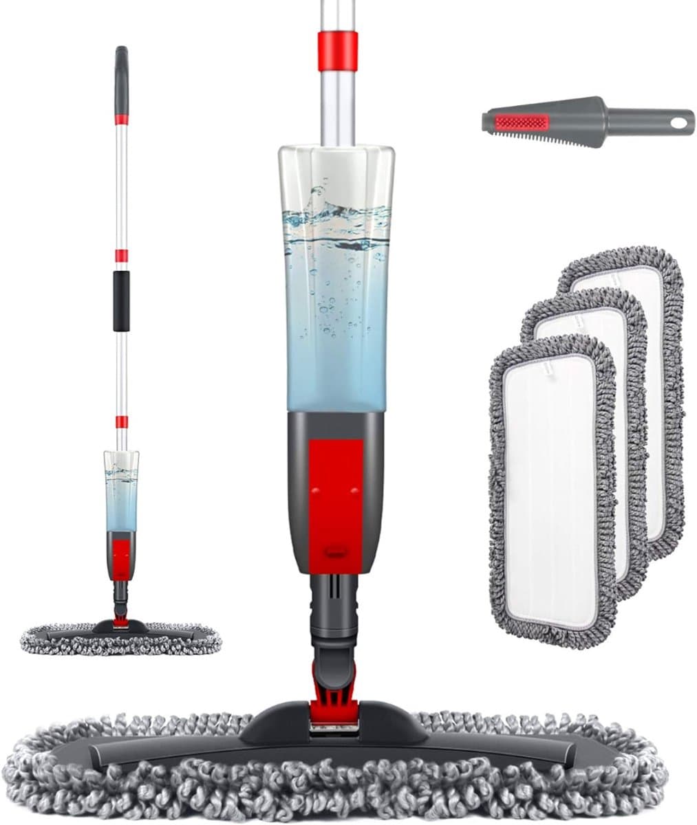 Nexvo® Dweil met spray - Dweil - Mop - Rood - 43cm x 17cm x 120cm