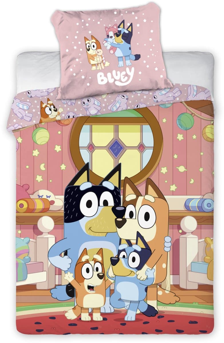 Bluey Dekbedovertrekset - 100x135 cm - 40x60 cm - At Home - Beddengoed - Voor kinderen - Kinderbed