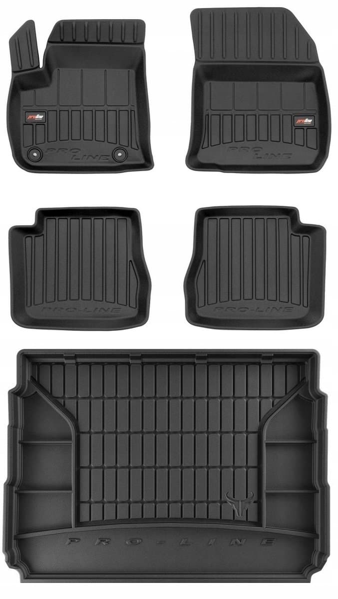 FROGUM PROLINE 3D Set - Rubberen Automatten + Kofferbakmat - Geschikt voor CITROEN e-C4 EV (vanaf 2020) - Bovenste laadvloer - Zwart