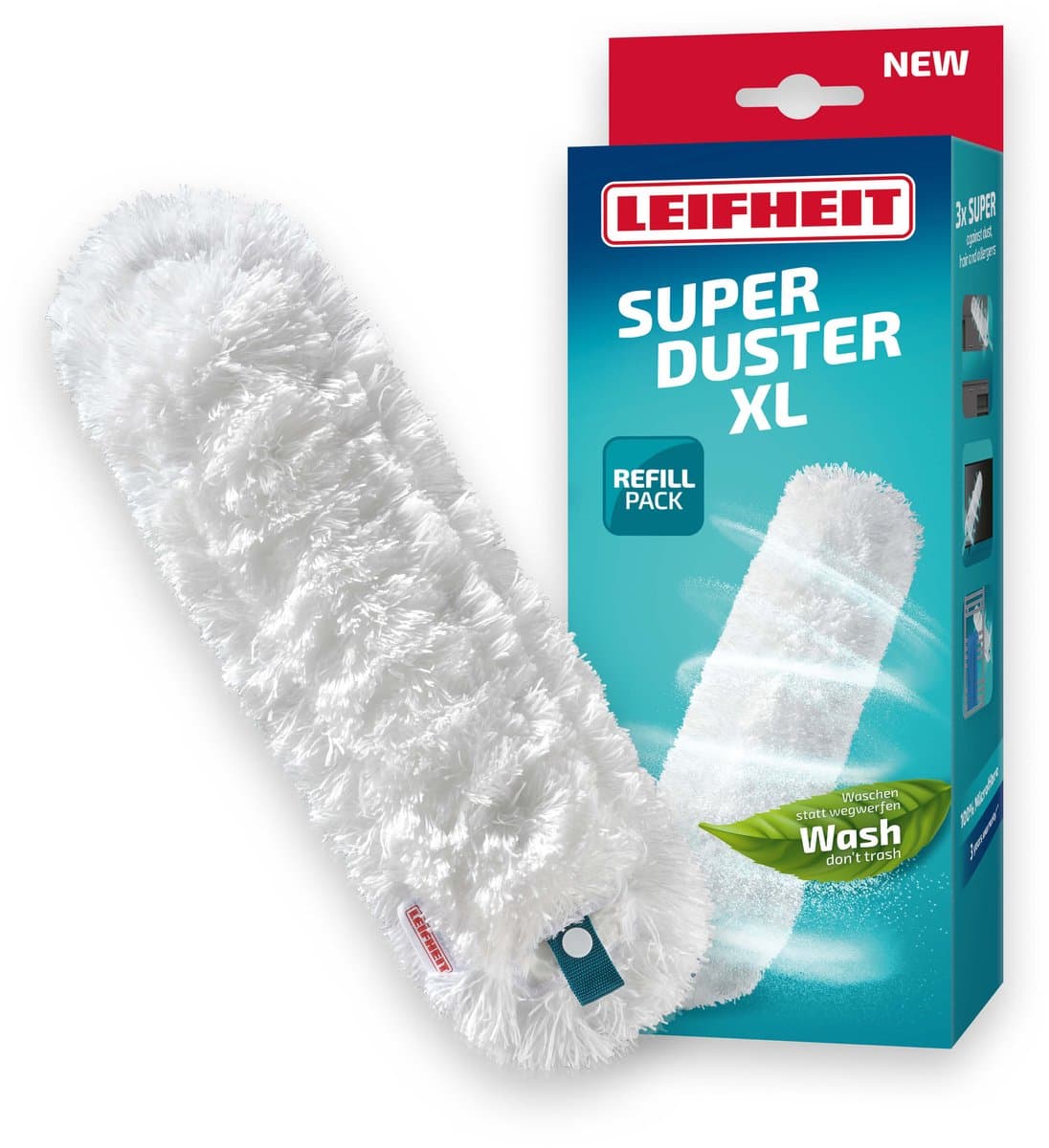 Leifheit Superduster plumeau XL navulling - microvezel - 56cm - 50x wasbaar