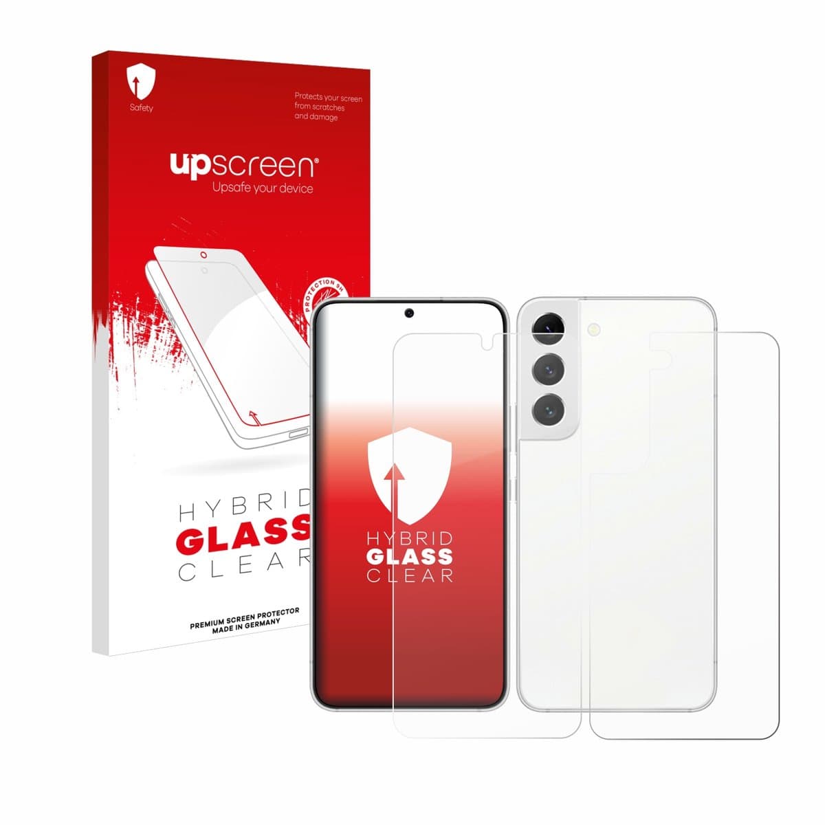 upscreen - Screenprotector voor Samsung Galaxy S22 5G (Voor+Achter) - Folie Beschermfolie Beschermglas transparant