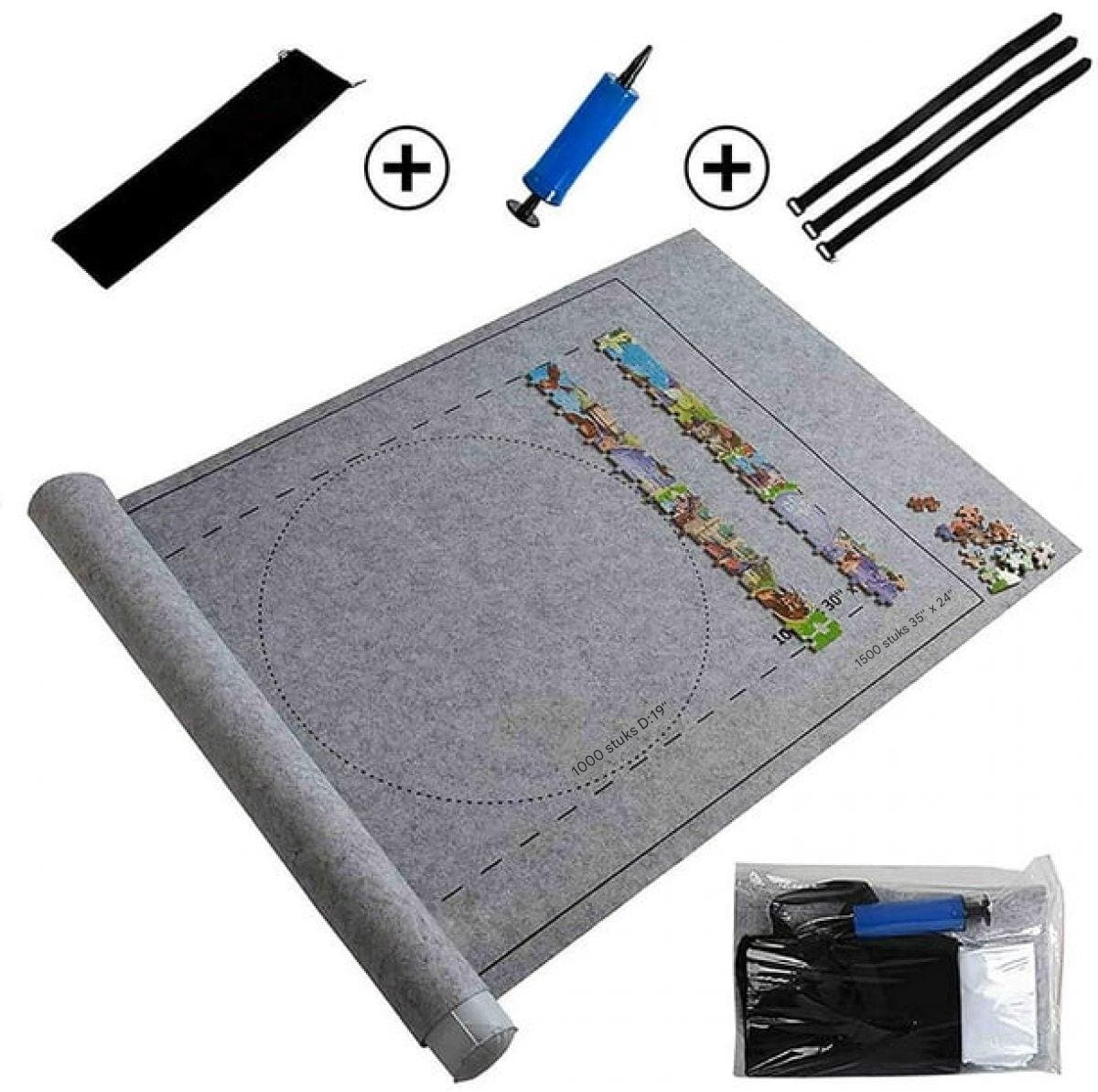 TuseRxln Puzzle Mat - Felt - Draagbaar en Opvouwbaar - 1 Stuk - Bruin