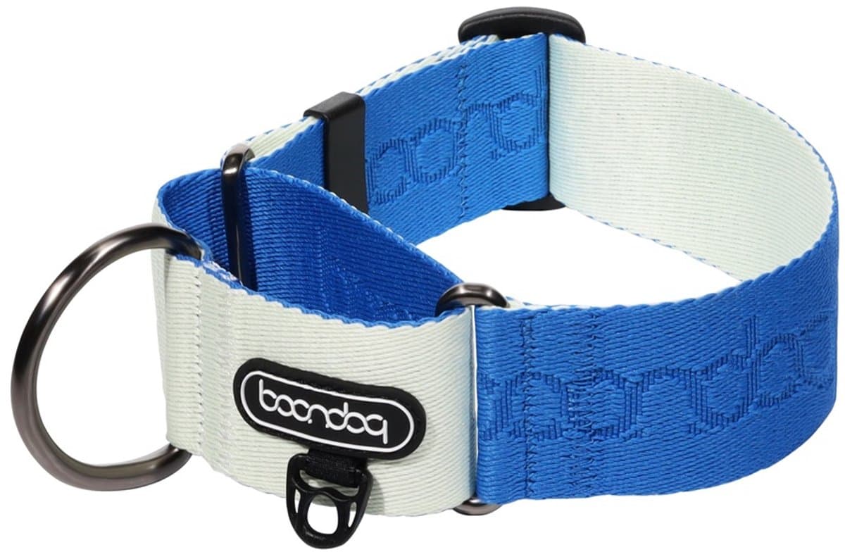 Boondog - Martingale Wide Collar - Cream/Blue- L