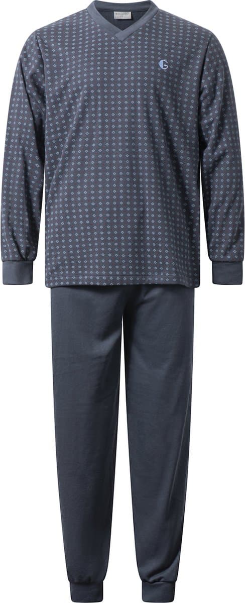 Gentlemen - warme heren pyjama 114294 - aangeruwde interlock pyjamaset - donkerblauw - maat M