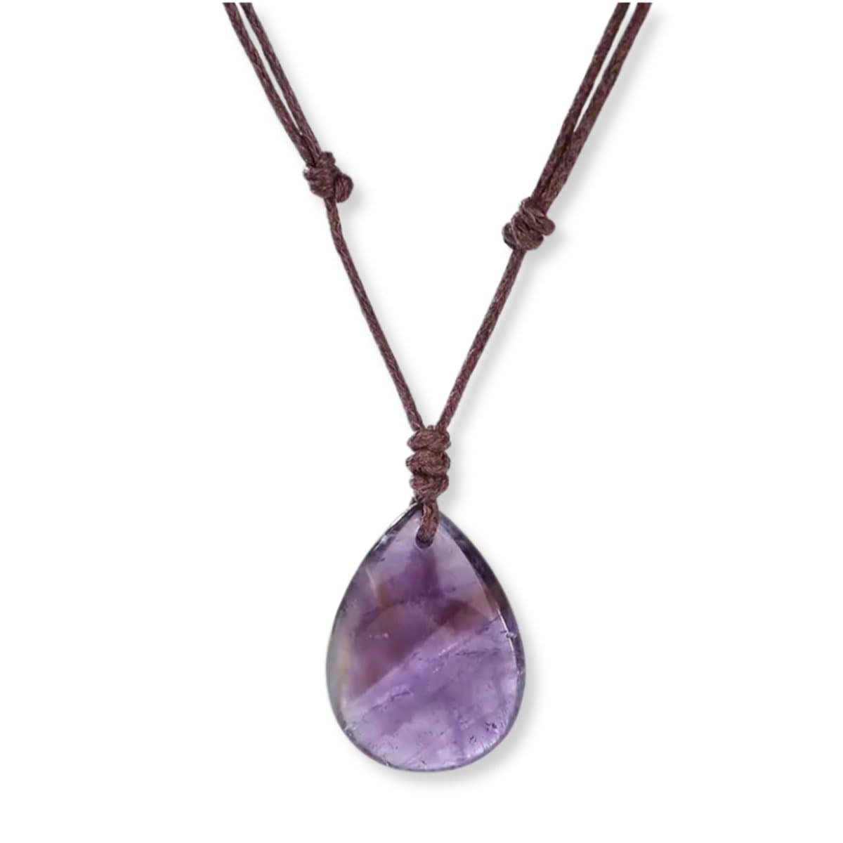 Marama - Ketting Edelsteen Amethist - Kalmerend - Verstelbaar vegan waxcord