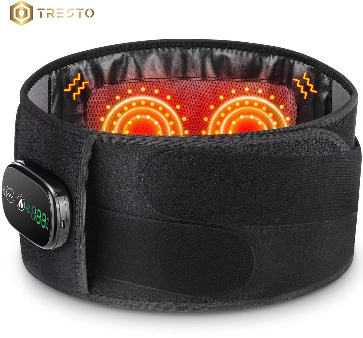TRESTO - Infrarood Massage Band Onderrug - Rugpijn - Apparaat - Spieren & Gewrichten - Pijnverlichting - Warmteband - Brace - Elektrisch Rug Massage Apparaat