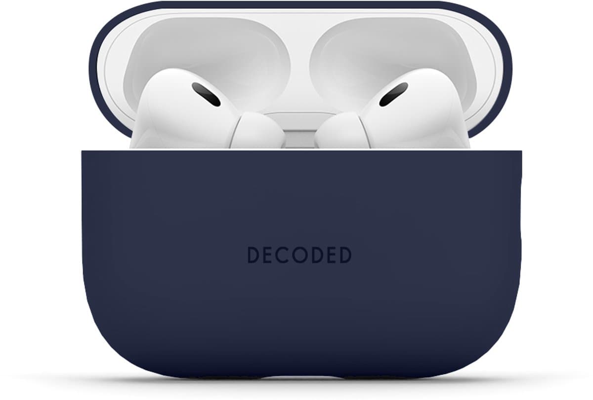DECODED Siliconen AirPods Hoesje - Geschikt voor AirPods Pro 3 - Soft Touch Silicone - Ondersteund Draadloos Opladen - Valbescherming - Blauw