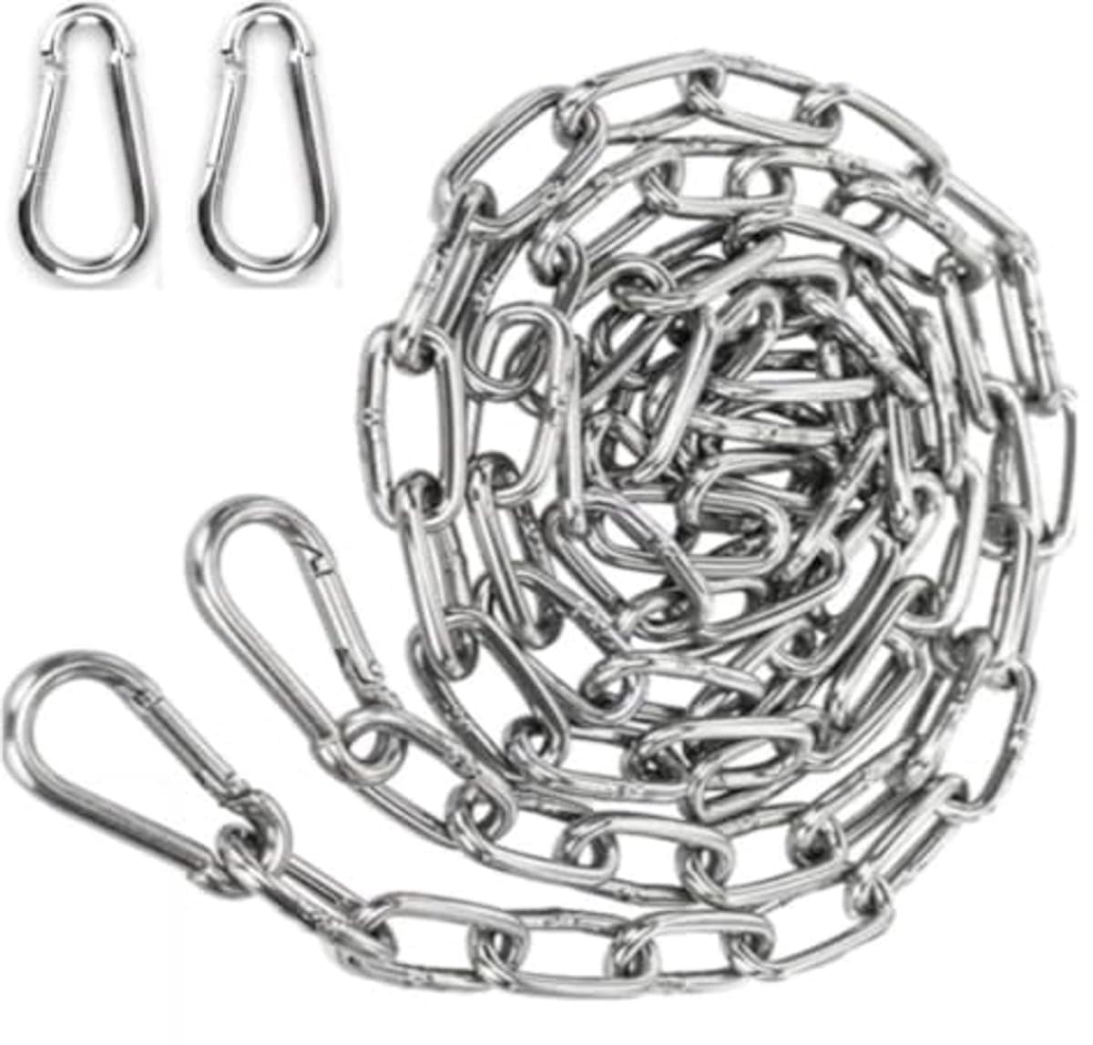 Roestvrij Stalen Ketting 3mm - 2m voor Meubels en Hangmatten met Karabijnhaken