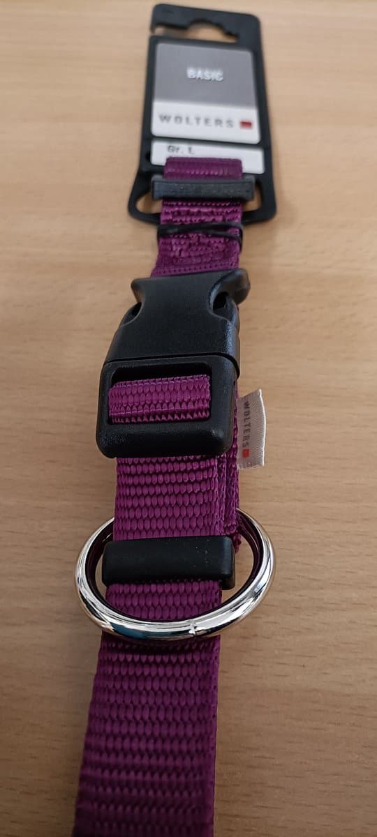 Wolters halsband Basic maat L 40 - 55cm groot kleur braam