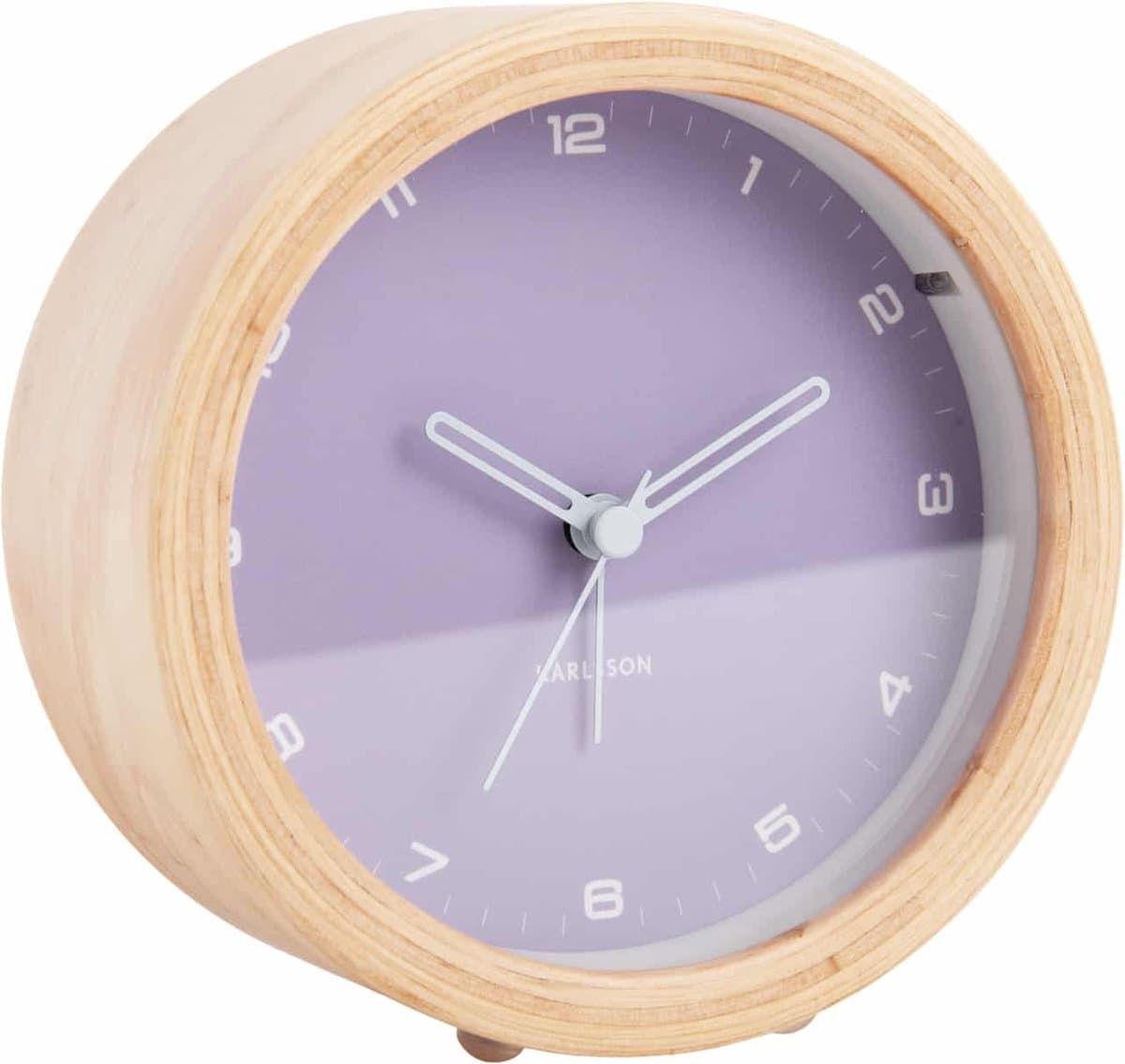 Karlsson Wekker Gentle - Paars - Ø11.8cm - Scandinavisch - Wekker voor slaapkamer - Wekkers