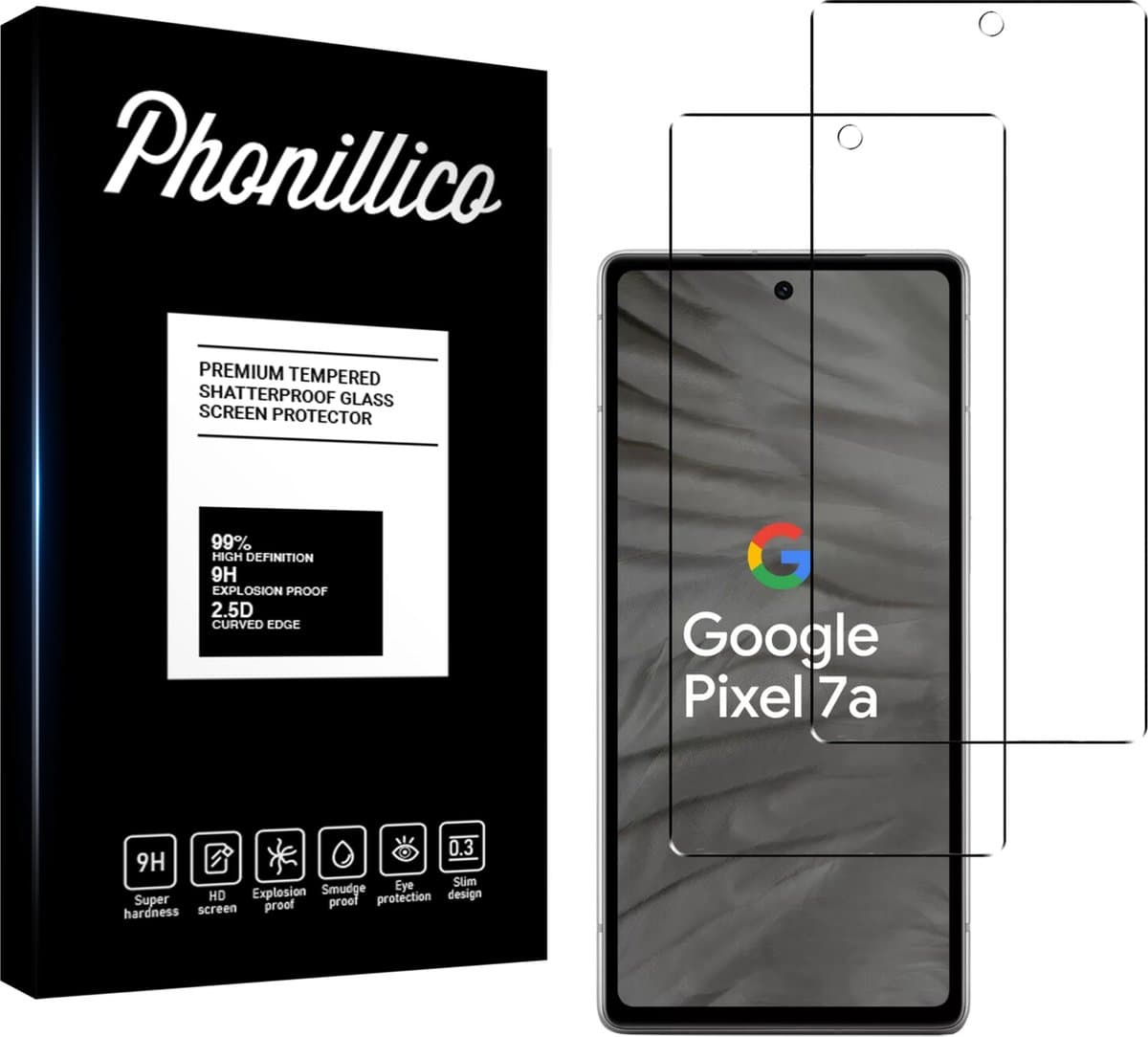 Screenprotector voor Google Pixel 7A - 2 stuks Beschermglas van glas Transparante glazen schermbeschermfolie