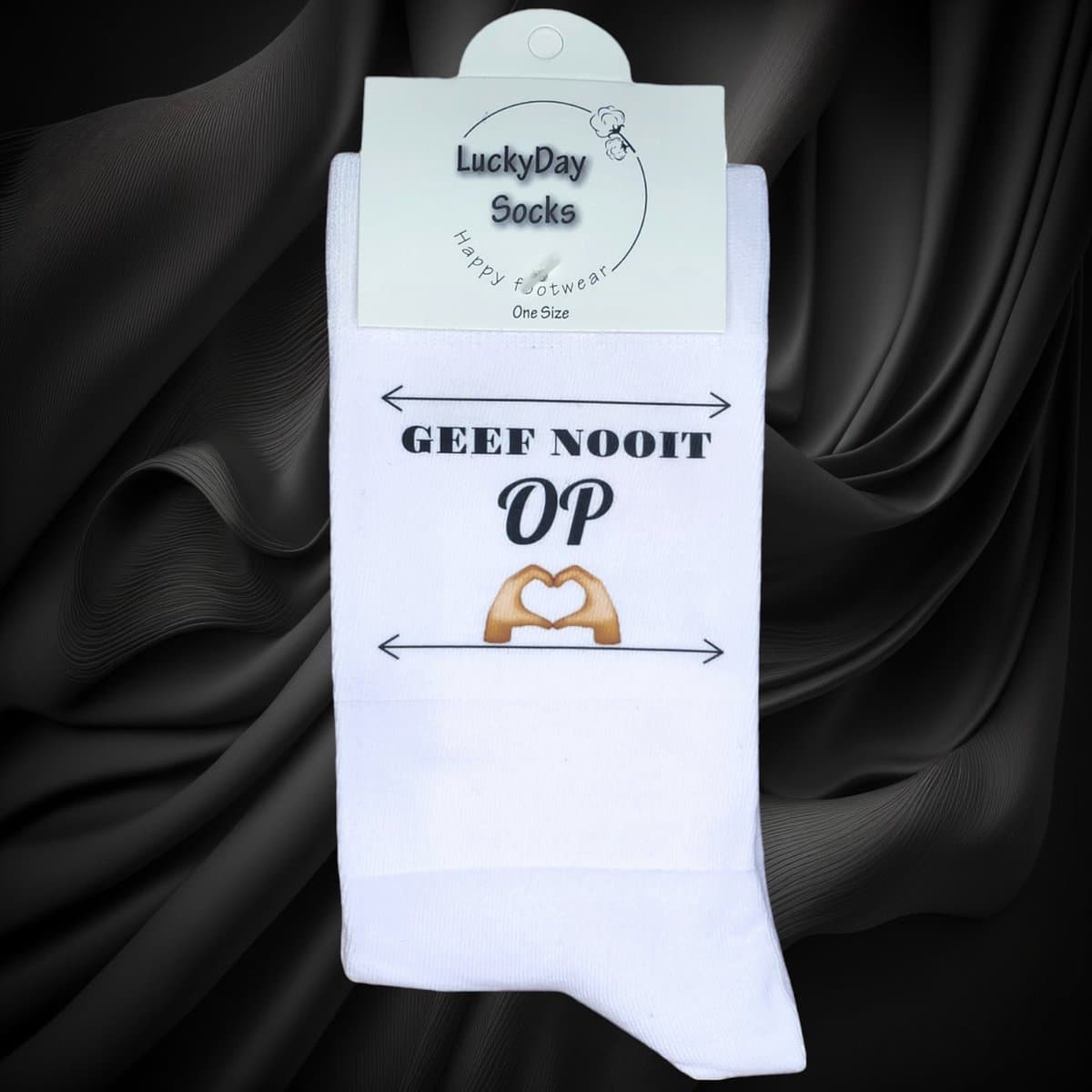 Cadeau - Topper - Sterkte - Geluk - Ziek - Kanjer - Beterschap - Kom op - Zet hem op - grappige sokken - leuke dames en heren sokken - LuclyDay Socks - Sokken waar je vrolijk van wordt - Maat 37-44
