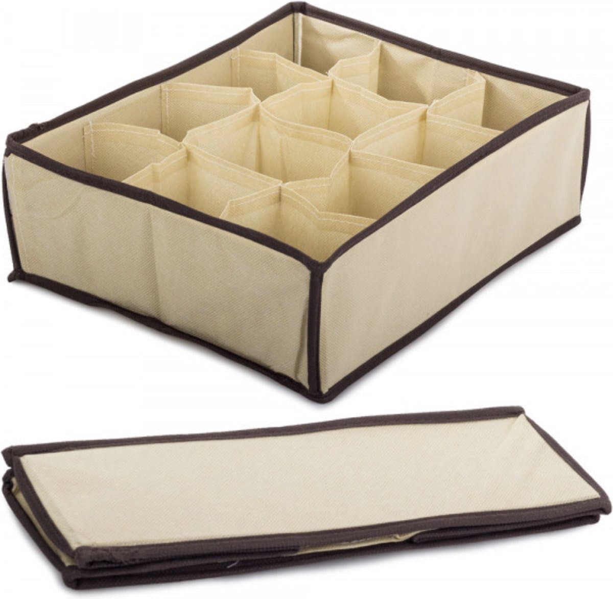 Without Lemon - Set van 2 - kleding organizer - sokken organizer - ondergoed organizer - opbergkast - ruimte besparen - besparing kast - linnen - Set van 2 - 12 vaks
