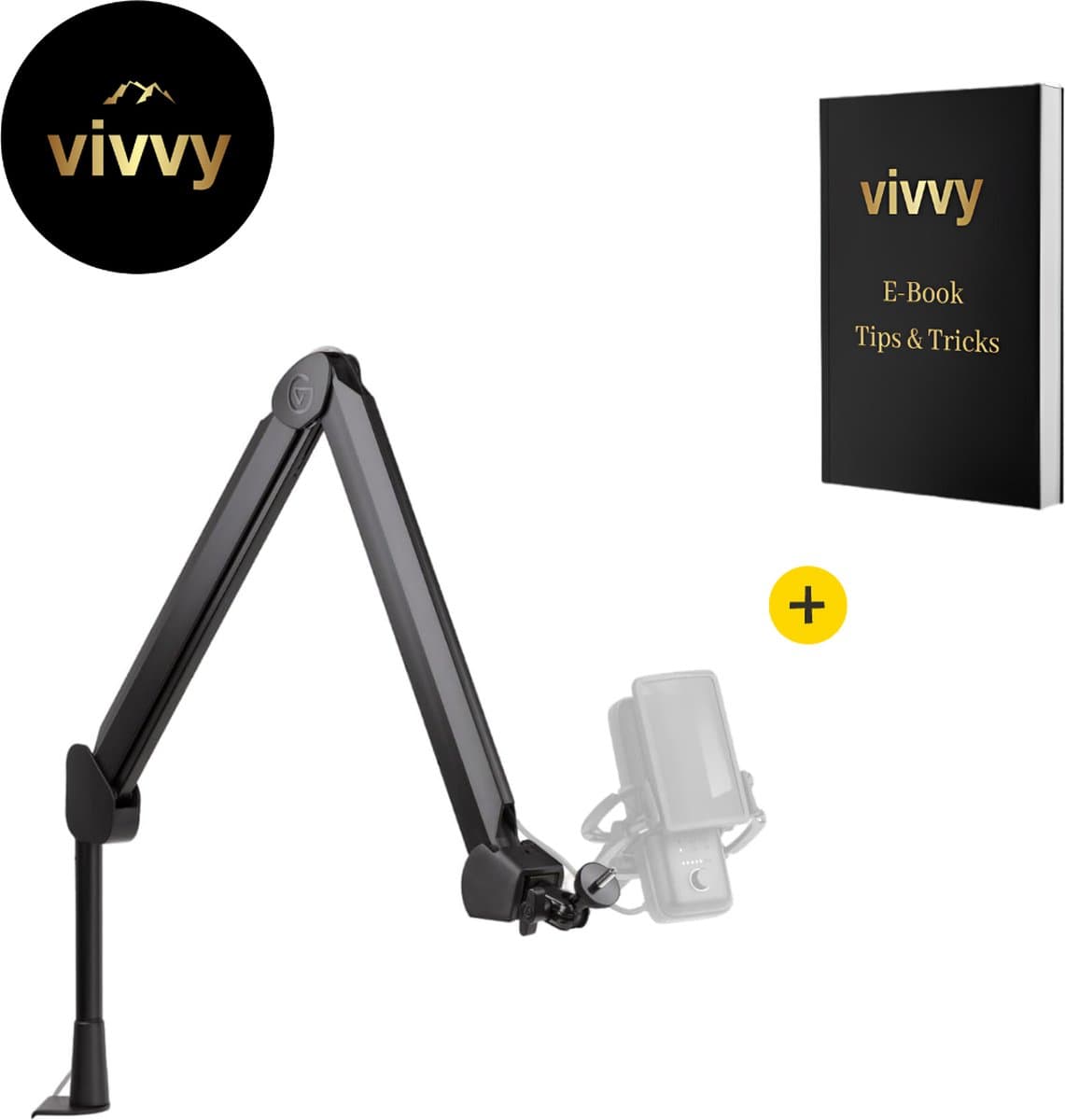Microfoon Arm - Microfoon Arm Zonder Microfoon 2 In 1 - Gaming Microfoon Voor PC Multifunctioneel– 100% Tevredenheidsgarantie - Met Microfoon Houder - Incl. Tafelklem