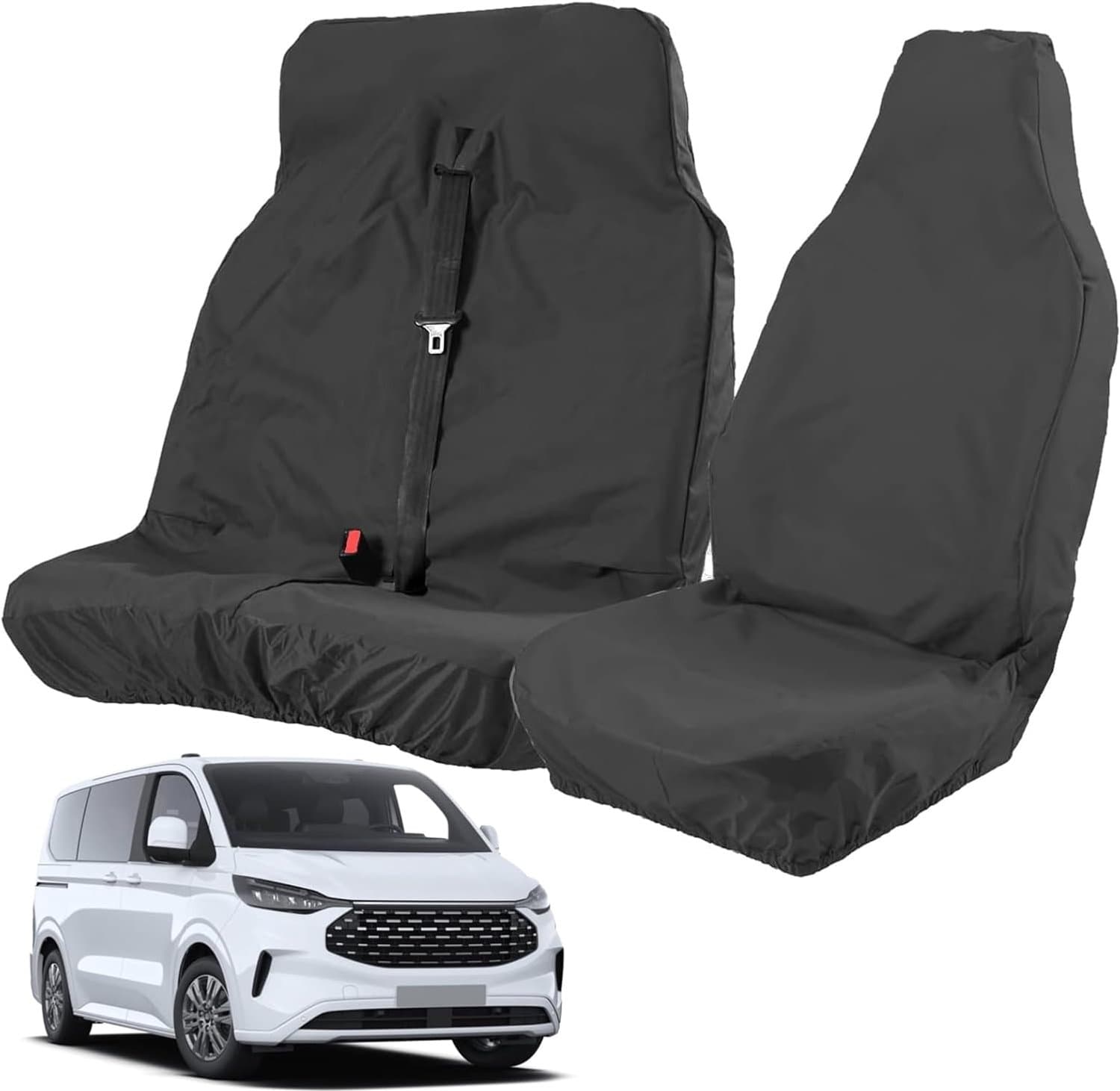 Voorstoelhoezen Transit Custom 2014-2024 - 600D Oxford stof - waterdicht - bescherming tegen slijtage - ShopVlot