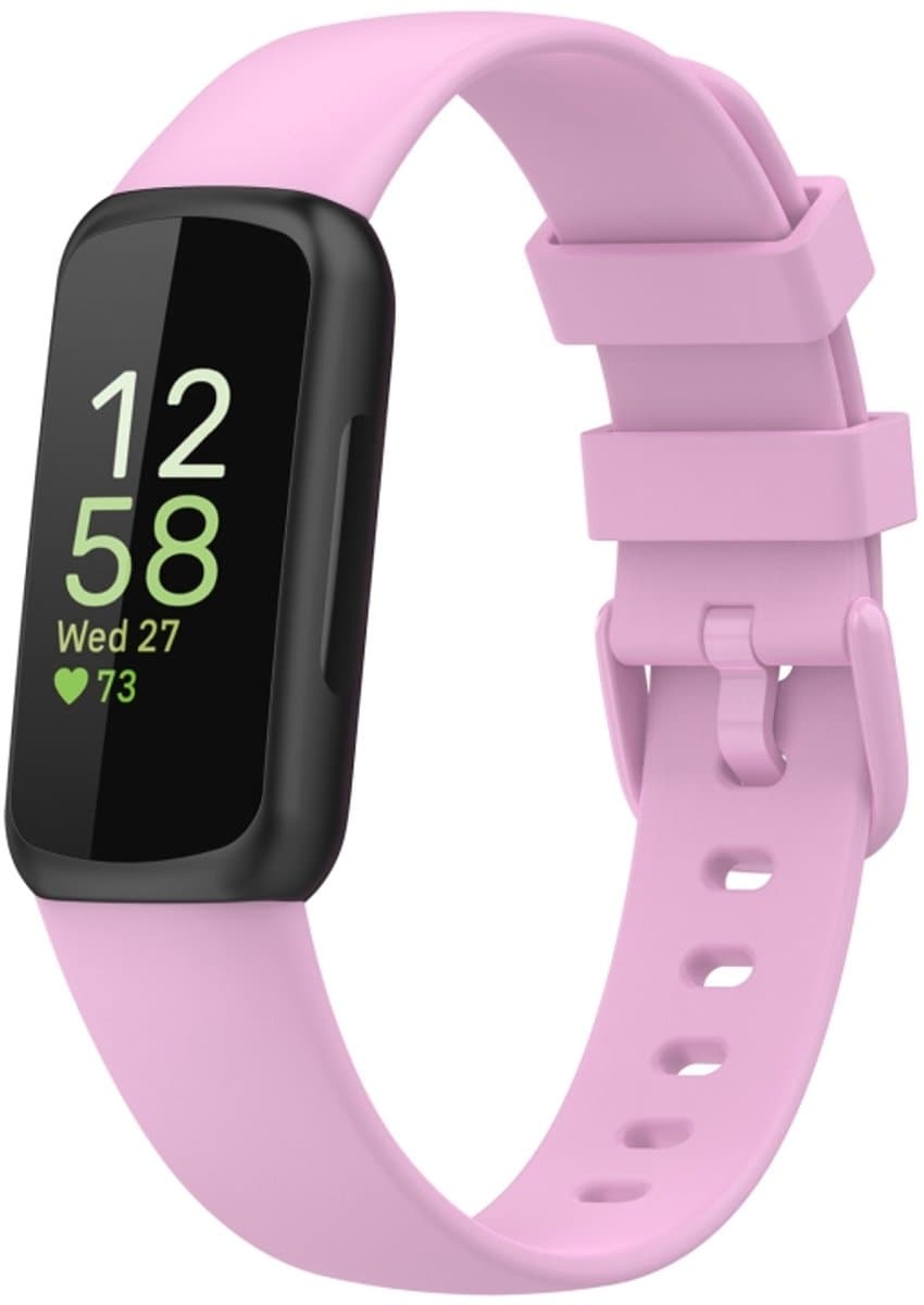 Voor Fitbit Inspire 3 siliconen horlogeband in effen kleur, maat: S (paars)