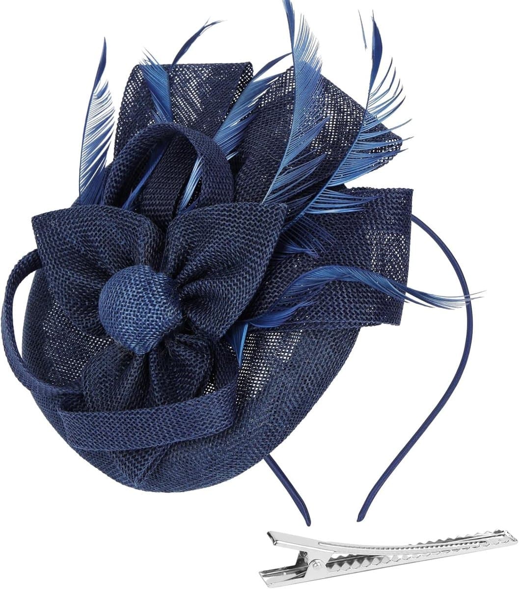 Elegante Fascinator Hoed met Mesh en Bloemen voor Vrouwen - Ideaal voor Bruiloften, Feestjes en Cocktail Events