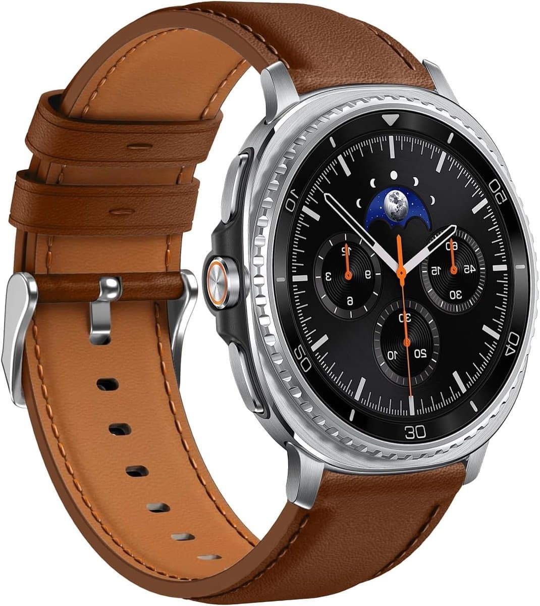 Lederen Horlogeband Geschikt voor Galaxy Watch 8 en Classic, 40mm en 44mm, Stijlvolle Armbanden voor Mannen en Vrouwen