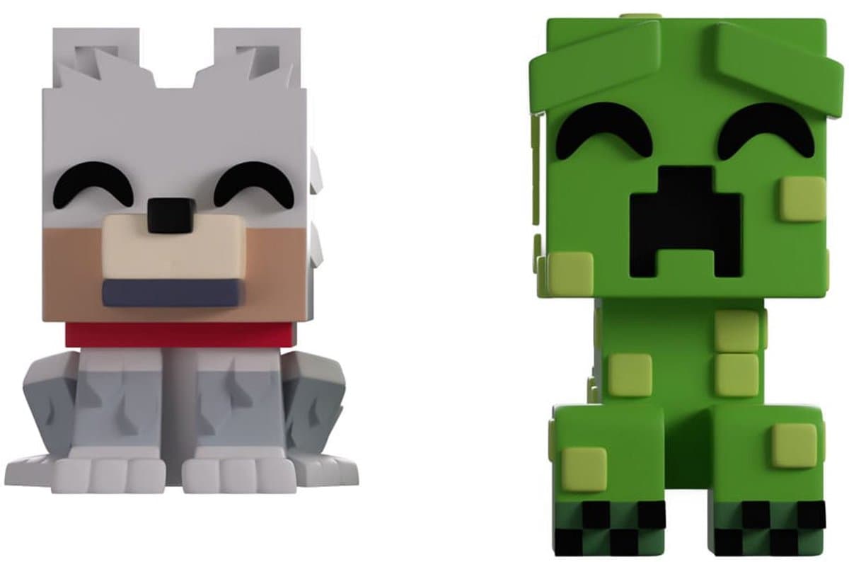 Youtooz Minecraft Vinyl Figuur Wolf and Creeper Monitor Buddiez Beeld