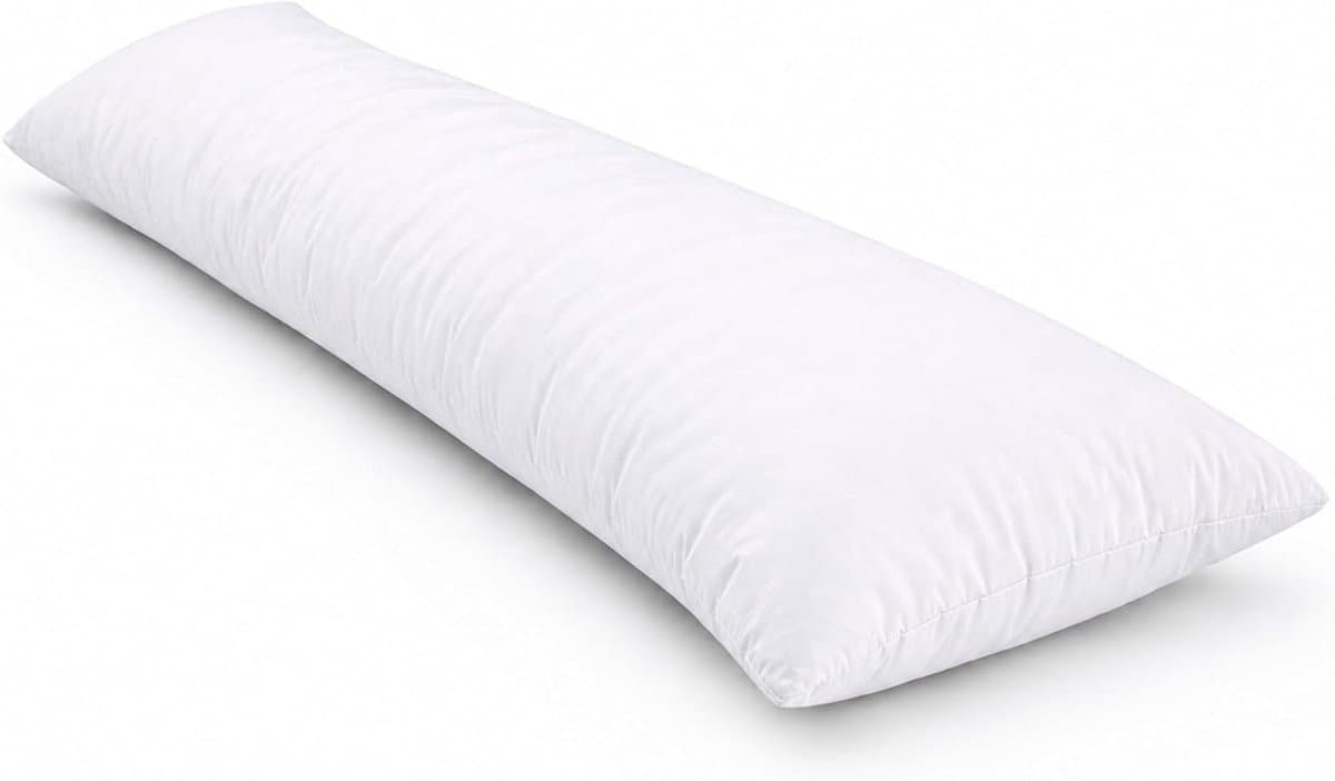 Lange Sierkussen - Decoratief Kussen - Bank en Bed - Anti-Mijt - 40x145 cm - Wit