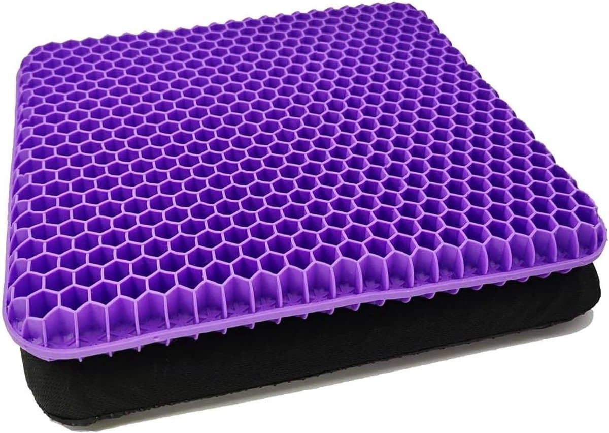 Zetelkussen Gel - Comfort Kussen - Lang Zitten - Dikke Gel Laag - 1 Stuk - Paars