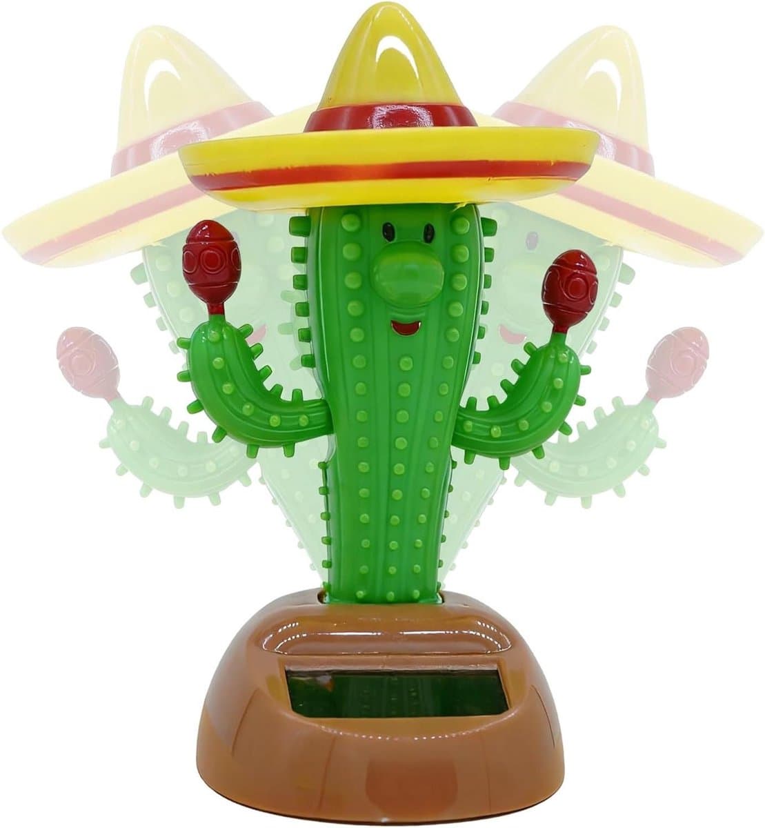 Dansende Cactus Decoratie - Auto Ornament - Auto Interieur - Zonne-energie Aangedreven - 14 cm Hoog - Groen