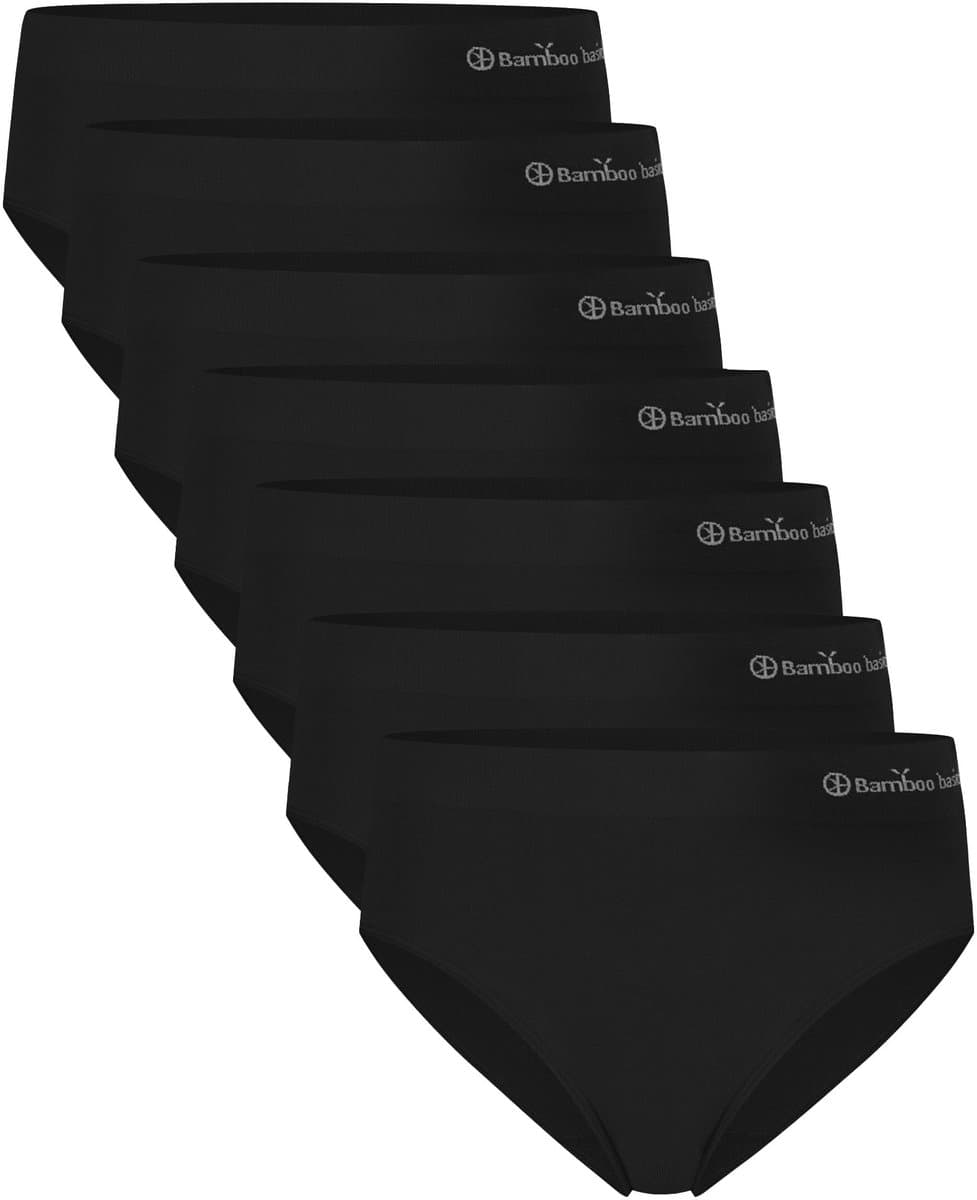 Bamboo Basics Naadloze Slip Belle - 7-pack - Zwarte Slip - Maat M - Bamboe Ondergoed Dames Naadloos - Bamboe Slips
