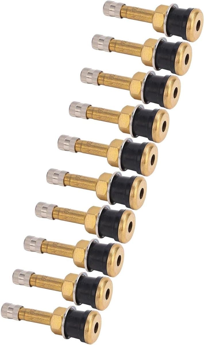 Allecta - Ventielen Vrachtwagenbanden Messing TR500 10 Stuks Recht Zwaar Klem Tubeless