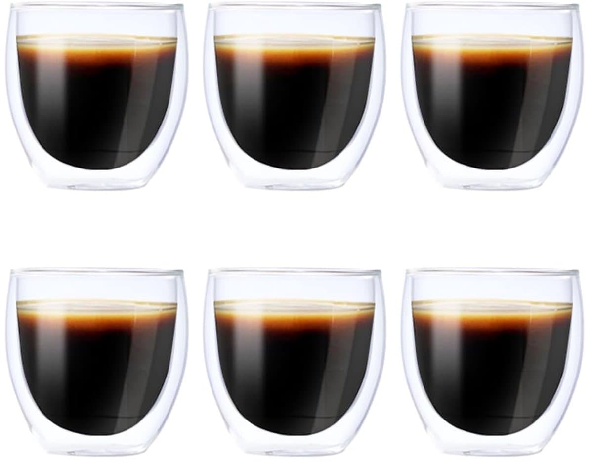 IMPERATORIS® Latte Macchiato Glazen - Koffieglazen - Cappuccino Glazen - Latte macchiato beker - IJskoffiebeker - Also Geschikt voor Cocktails, Melk, Water, Frisdrank - 6 stuks