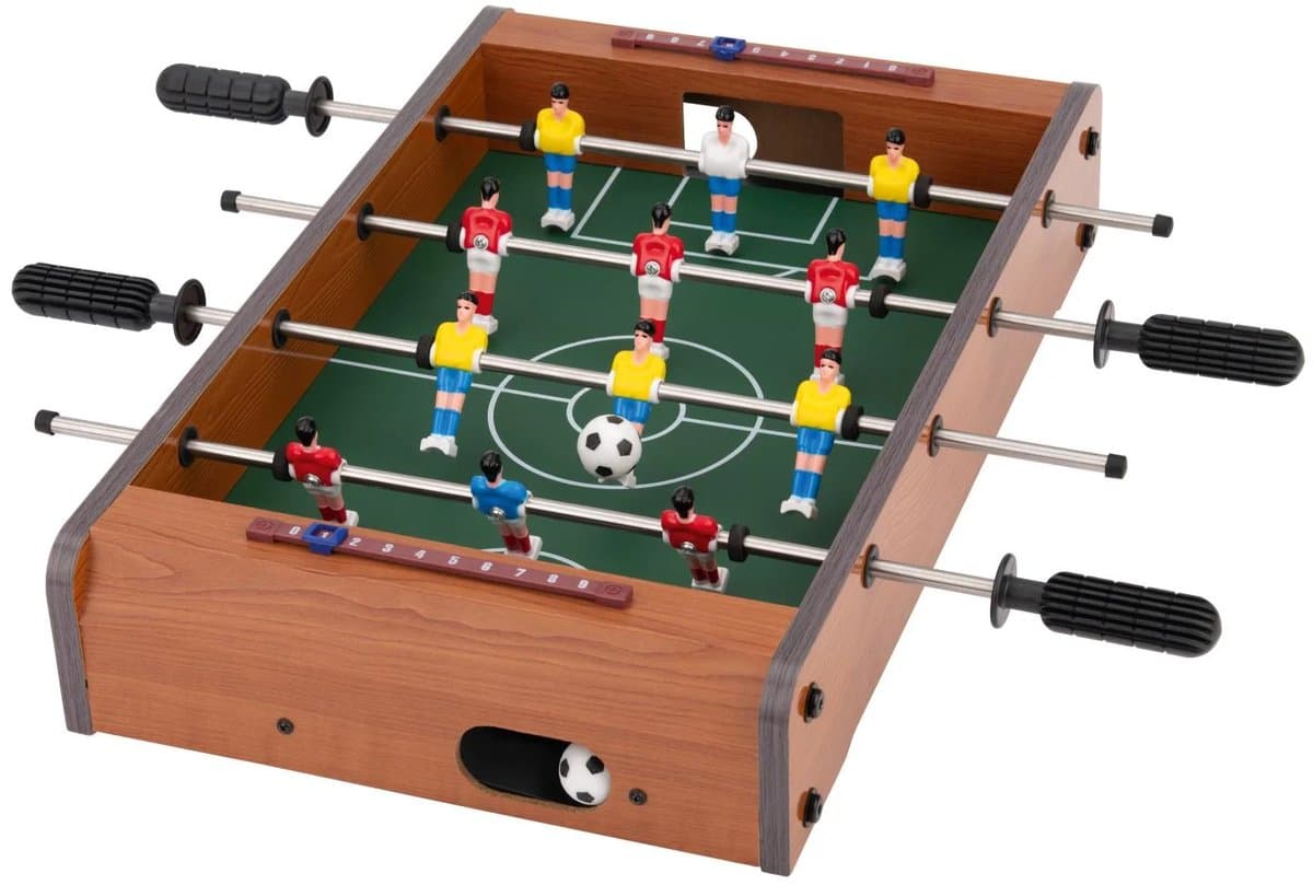 Lupilu Mini Tafelvoetbal - Houten Tafelspel - Voor 2 spelers - Vanaf 5 jaar - Zorgt overal voor speelplezier: ideaal voor kleine ruimtes en voor onderweg