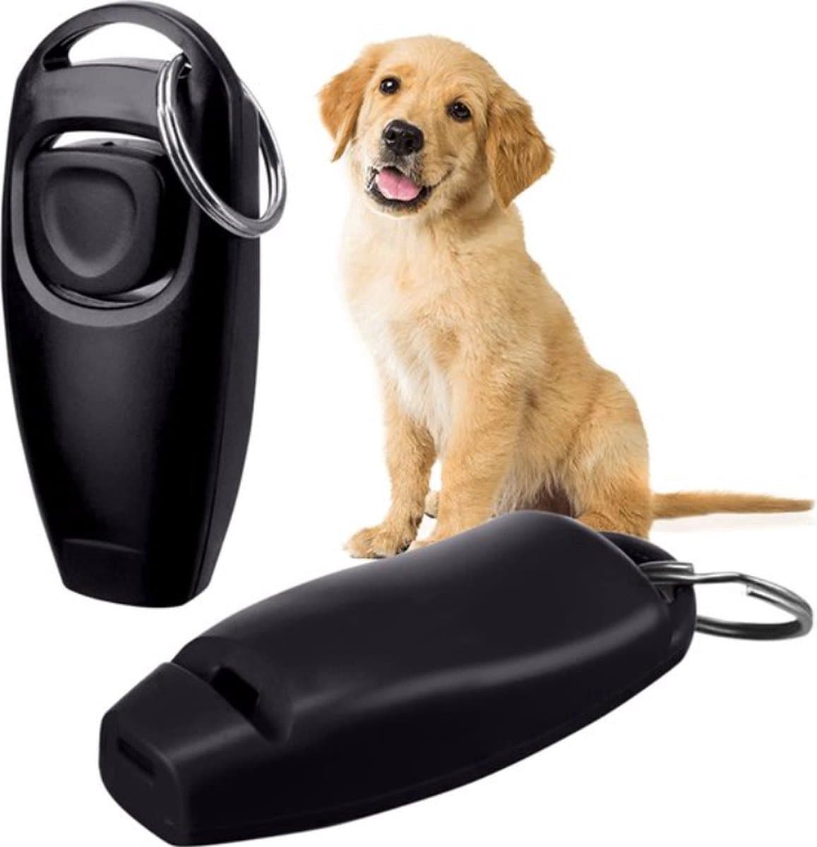 *** 2-in-1 Hondentrainer Luxe Clicker & Fluit - Zwart- Trainen van Honden, Puppy's en Katten - Ideaal voor Huisdieren Training - van Heble® ***