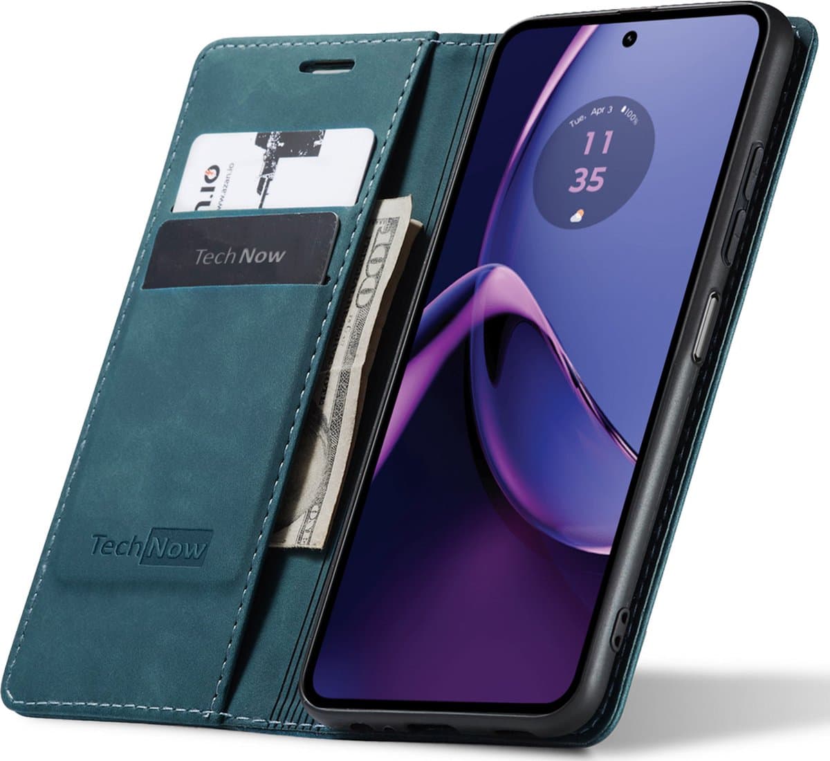 Hoesje geschikt voor Motorola Moto G84 - Book Case Leer Slimline Blauw