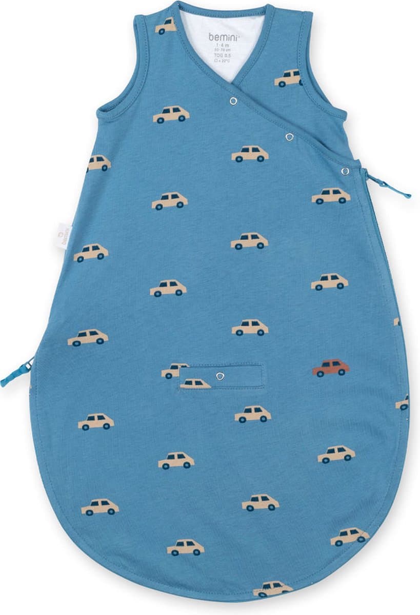 BEMINI Babyslaapzak - MAGIC BAG 1-4m - TOG 0.5 - Zomerjersey - Mario turquoise