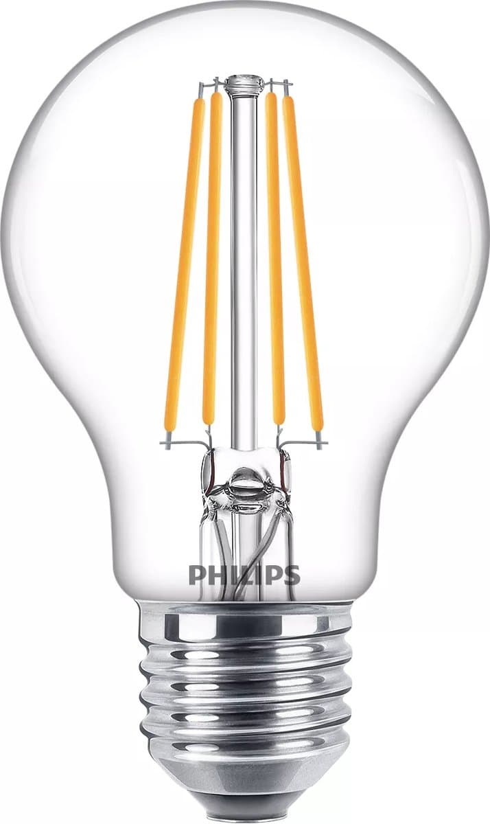 Philips LED Lamp Transparant - 60 W - E27 - Koelwit licht - 3 stuks
