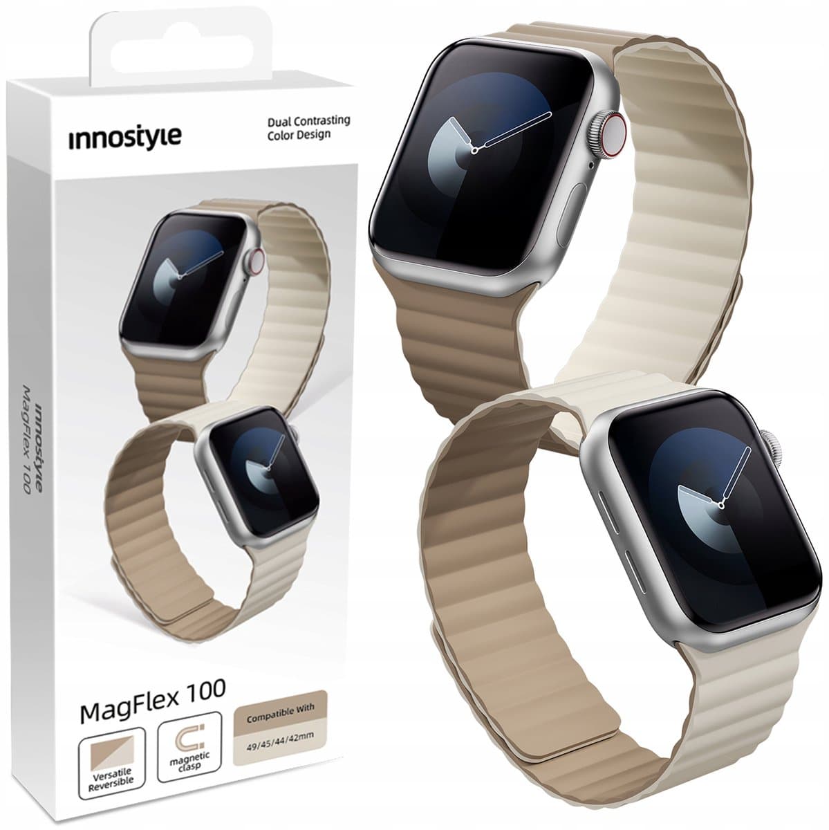 Innostyle Band Voor Apple Watch Ultra 42 44 45 49 Mm Waterdicht Magnetisch