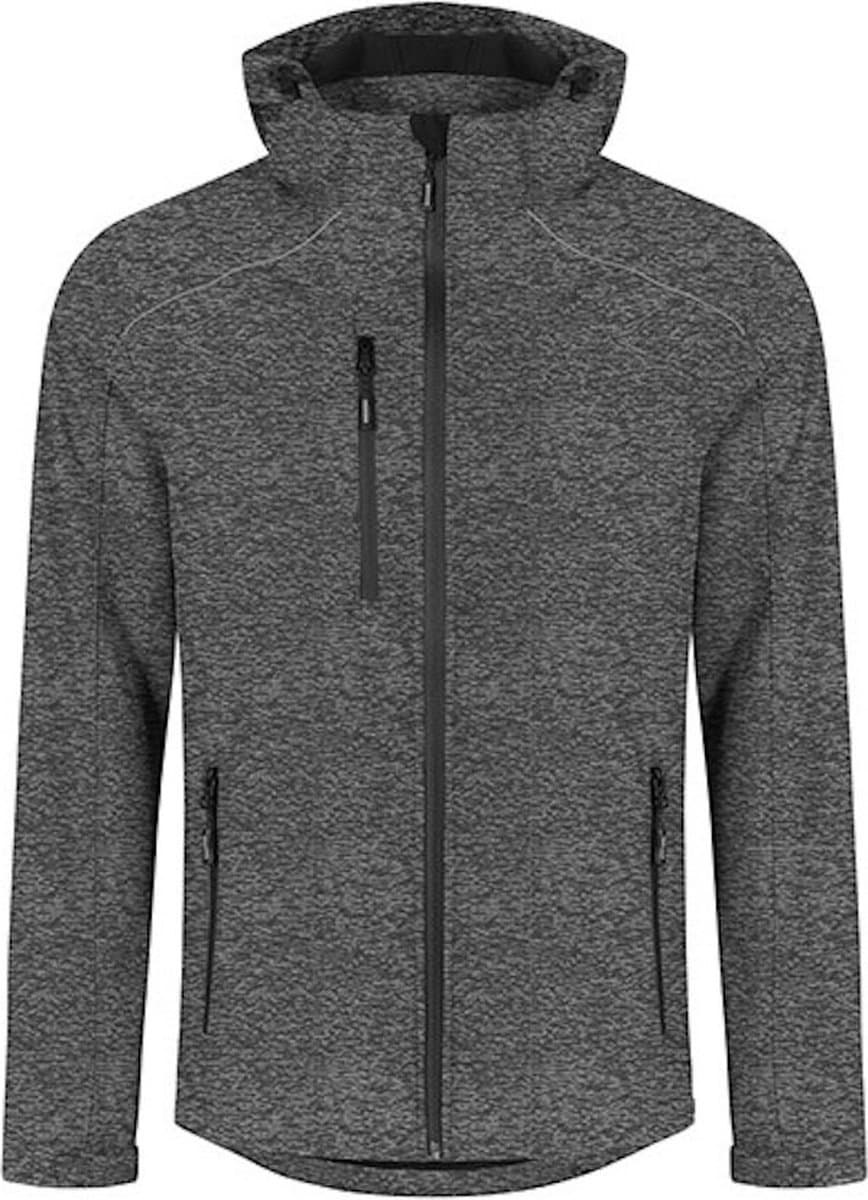 Men's Softshell Outdoorjas met afneembare capuchon Heather Grey - L