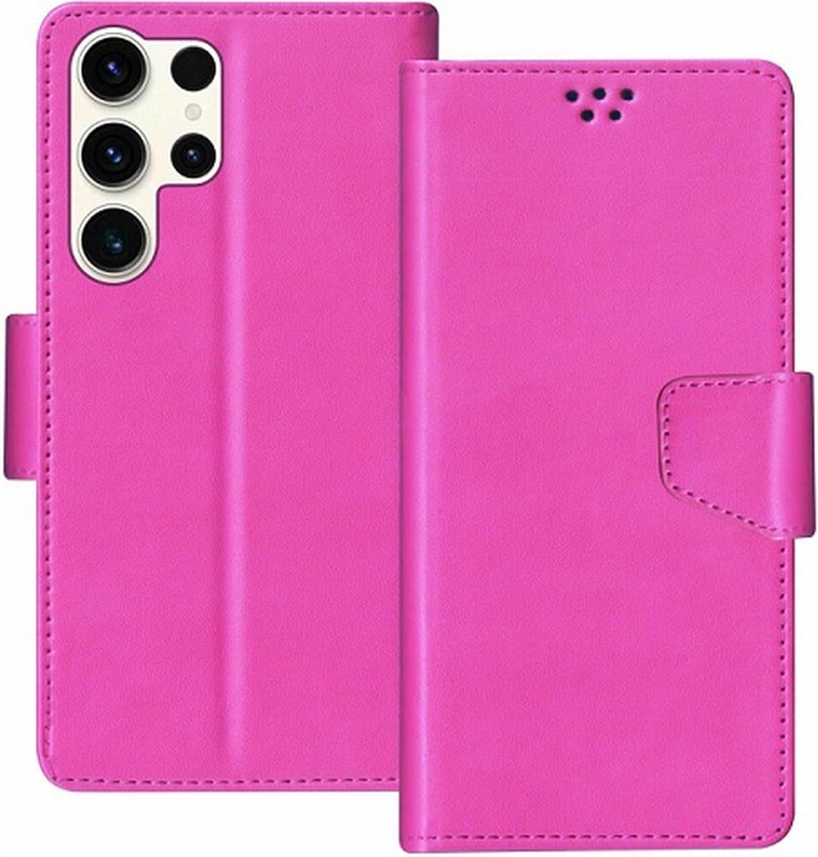 Samsung S23 Ultra Hoesje Met Pasjeshouder Bookcase Roze