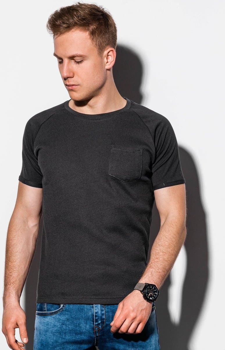 Ombre - Heren T-shirt - Shirt - Zwart - Borstzak