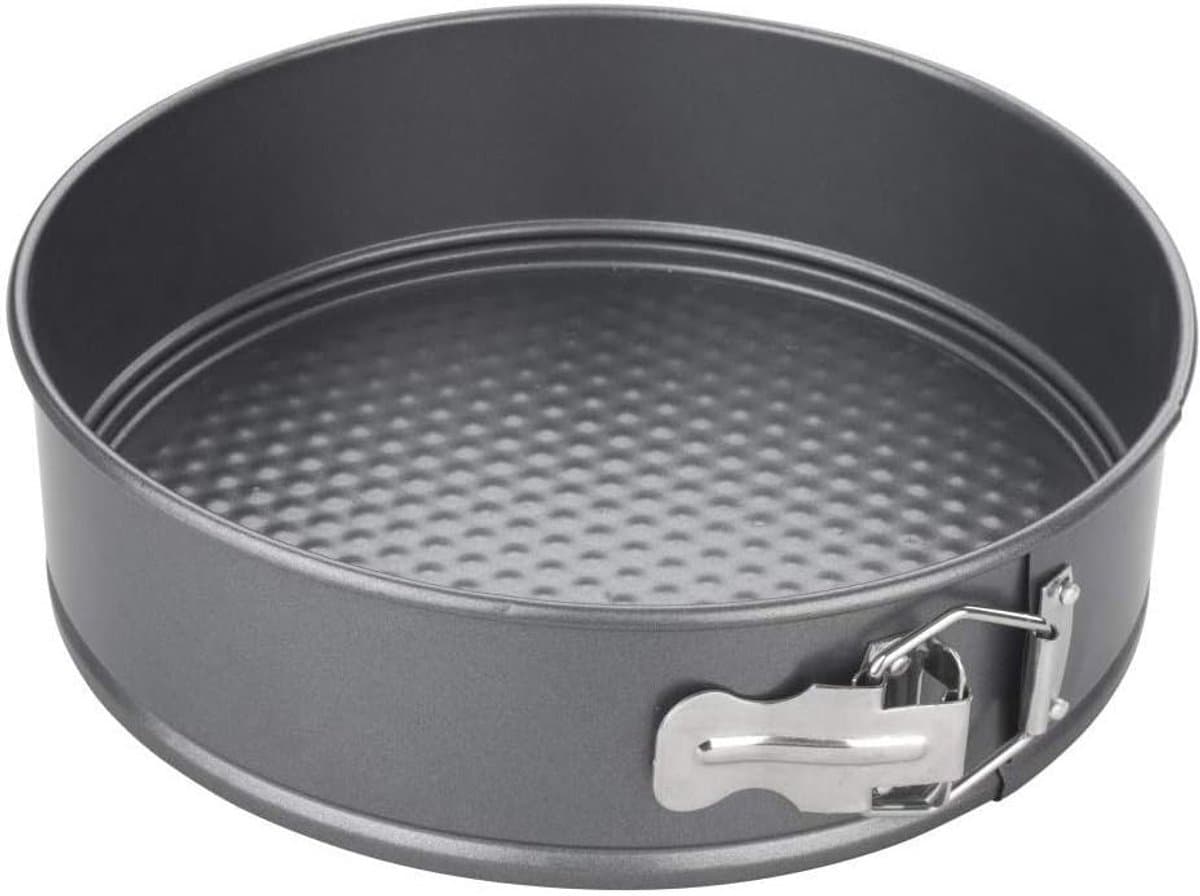 Chef Aid Ronde Springvorm met Losse Bodem 22,6 cm van Koolstofstaal met Antiaanbaklaag, Taartvorm voor Cheesecake en Cake, Geschikt voor Koelkast en Vriezer, Grijs