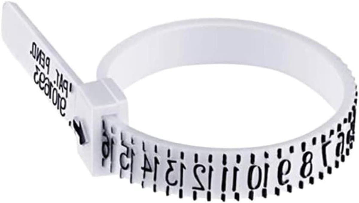 Ring Meetinstrument Set - Vinger Maat - Juwelen Passen - Duidelijke Kalibratie - 11.5 cm - Wit