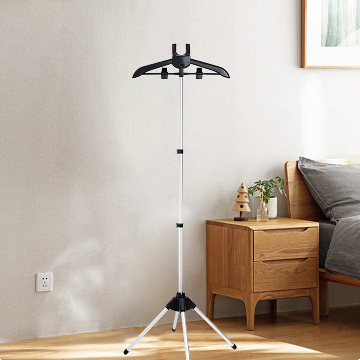 CHIWIN Strijkplank Opvouwbaar – Stoomstrijkplank met Handstrijkplank – Hoogte Verstelbaar 84-160 cm – Aluminium – Inklapbaar – Ruimtebesparend – Voor Overhemden Jassen Pakken – Zwart – 57 x 160 cm