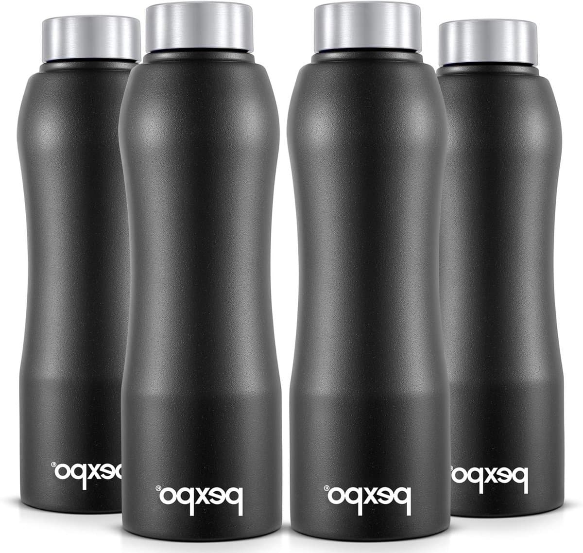 Roestvrijstalen Waterfles - Bistro Fles Koelkastfles - Hydratatie Onderweg - Snelle Koelkastkoeling - 1000 ml - Ridder Zwart
