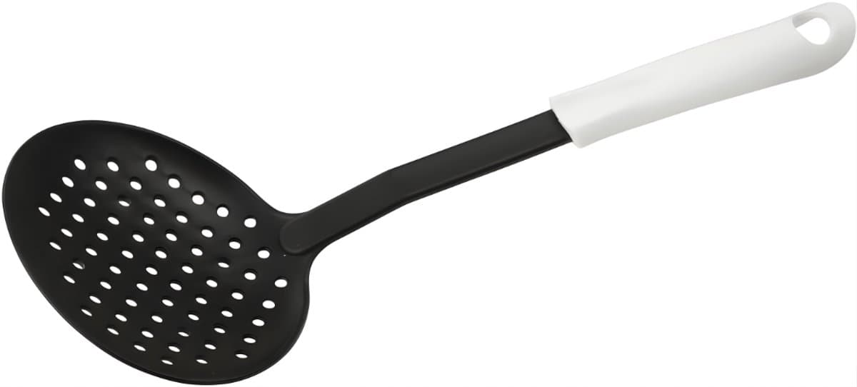 RUX® Spatel - Zeef - Schuimspaan - Zwart/Wit - 34cm x 4cm x 10cm