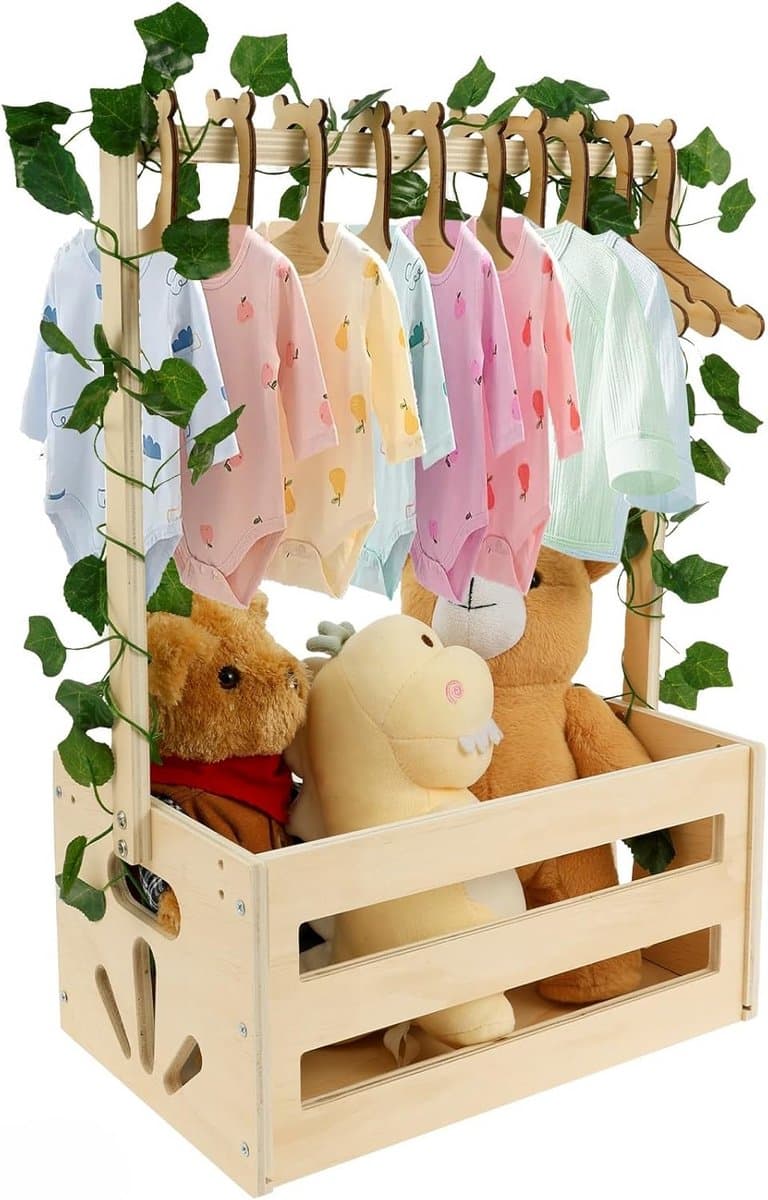 Multifunctionele houten opbergkist voor baby's - Perfect voor creatief gebruik en babyshowers
