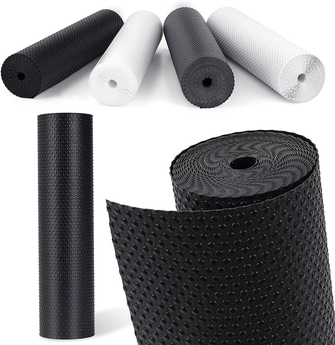 Anti-Stick Keukenlade Mat - Waterdichte en Antislip Lining voor Koelkast en Lades (Zwart, 60cm x 610cm)