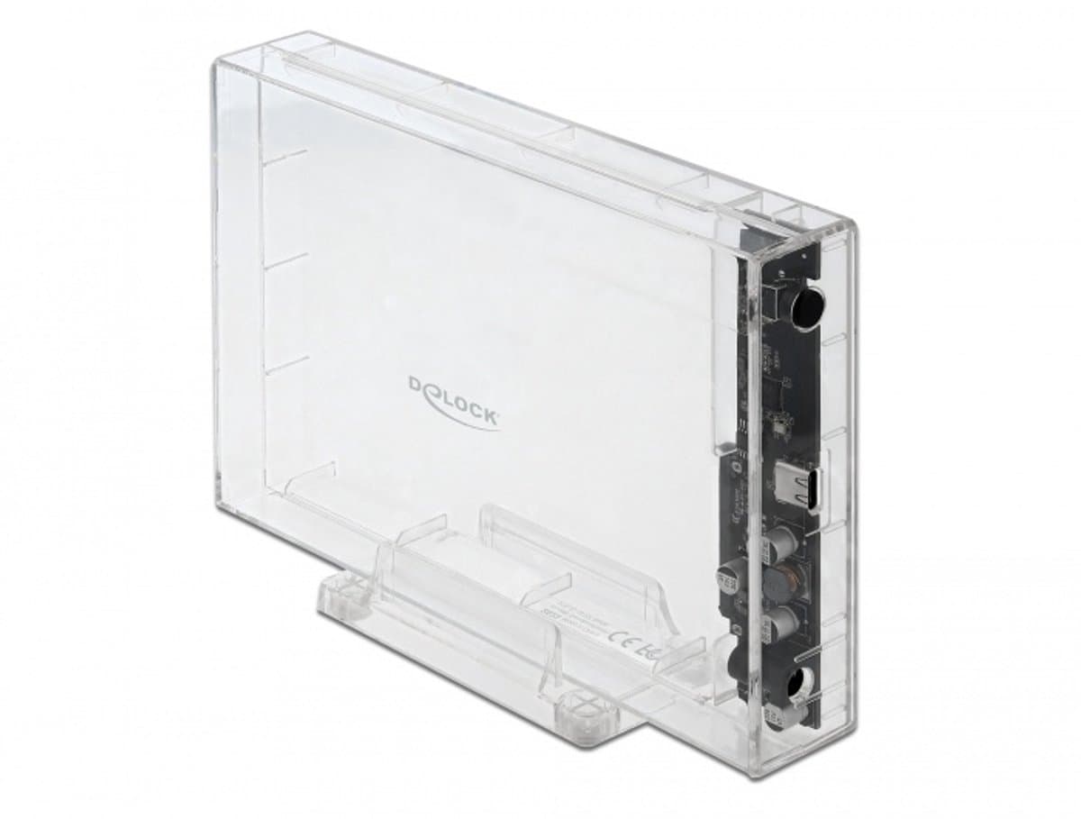 Externe behuizing voor 3,5 ″ sata HDD met USB Type -C vrouwelijke transparant - gereedschap gratis