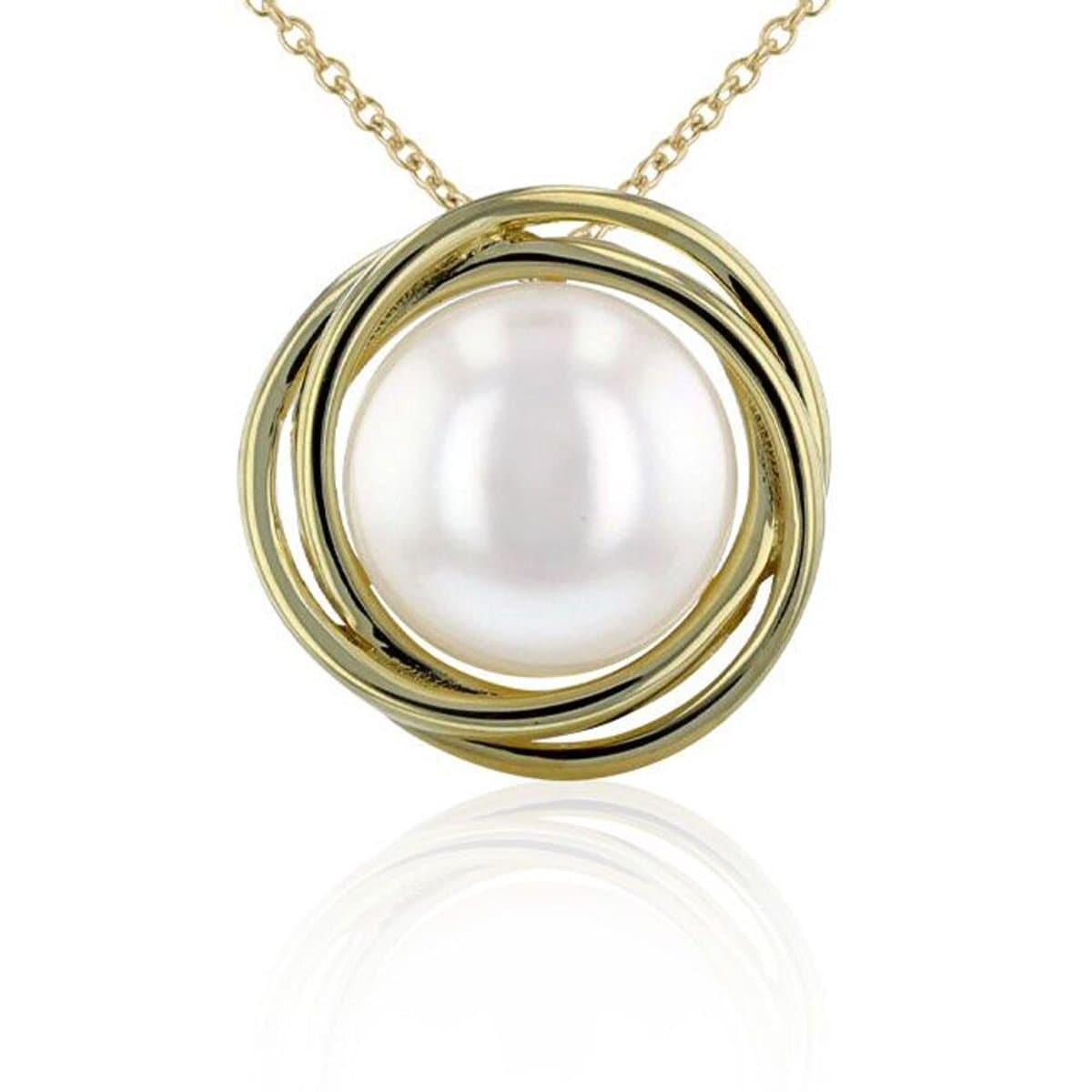 Luna-Pearls - 204.1401 - Hanger - 585/-Geel goud met Zoetwater gekweekte parel en Diamant