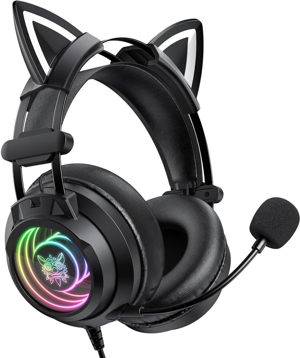 Gaming Headset - Met Microfoon - Online Gamen - Afneembare Oren - 50mm Drivers - Zwart