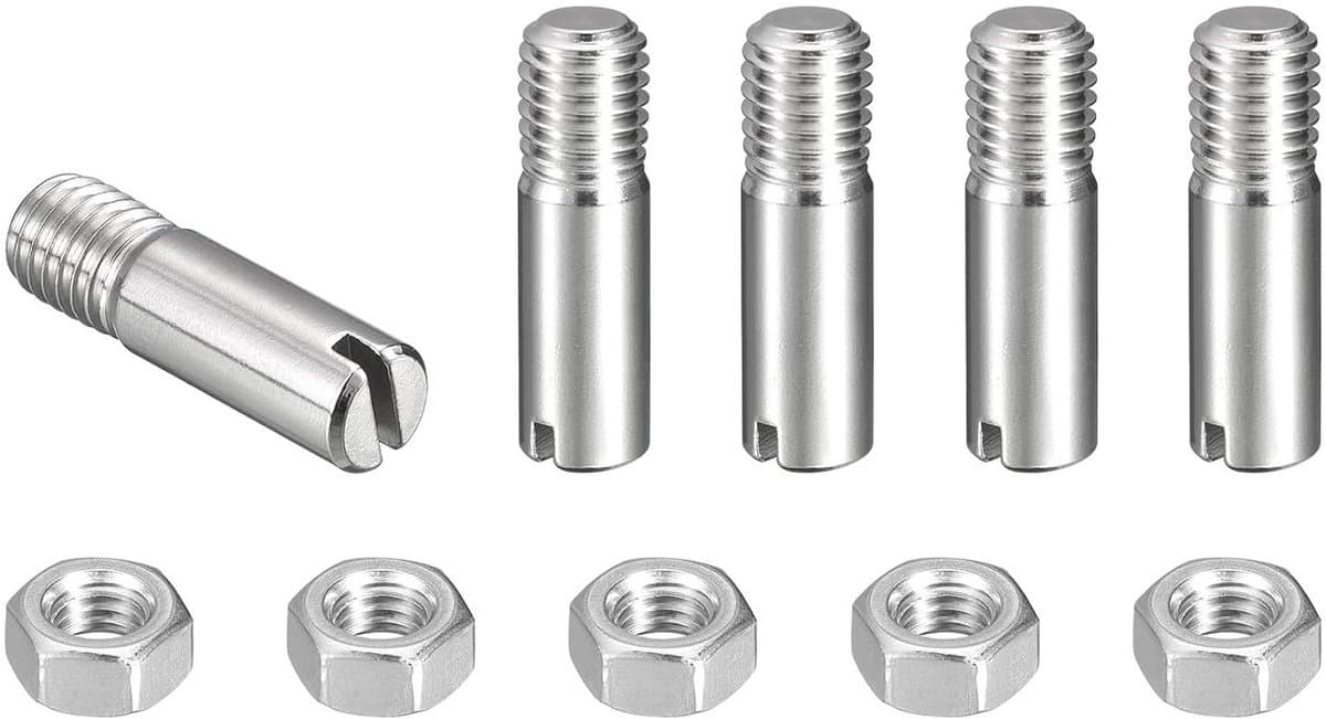 Cilinderpennen Set - Plugpennen - Meubel Montage - Roestvrij Staal - M10 x 35 mm - Zilverkleurig