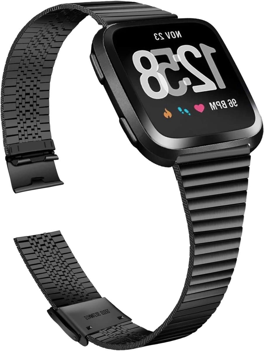 Verstelbare RVS Sportarmband voor Fitbit Versa 2, Versa en Versa Lite - Slank Design, Duurzaam en Comfortabel voor Dames en Heren